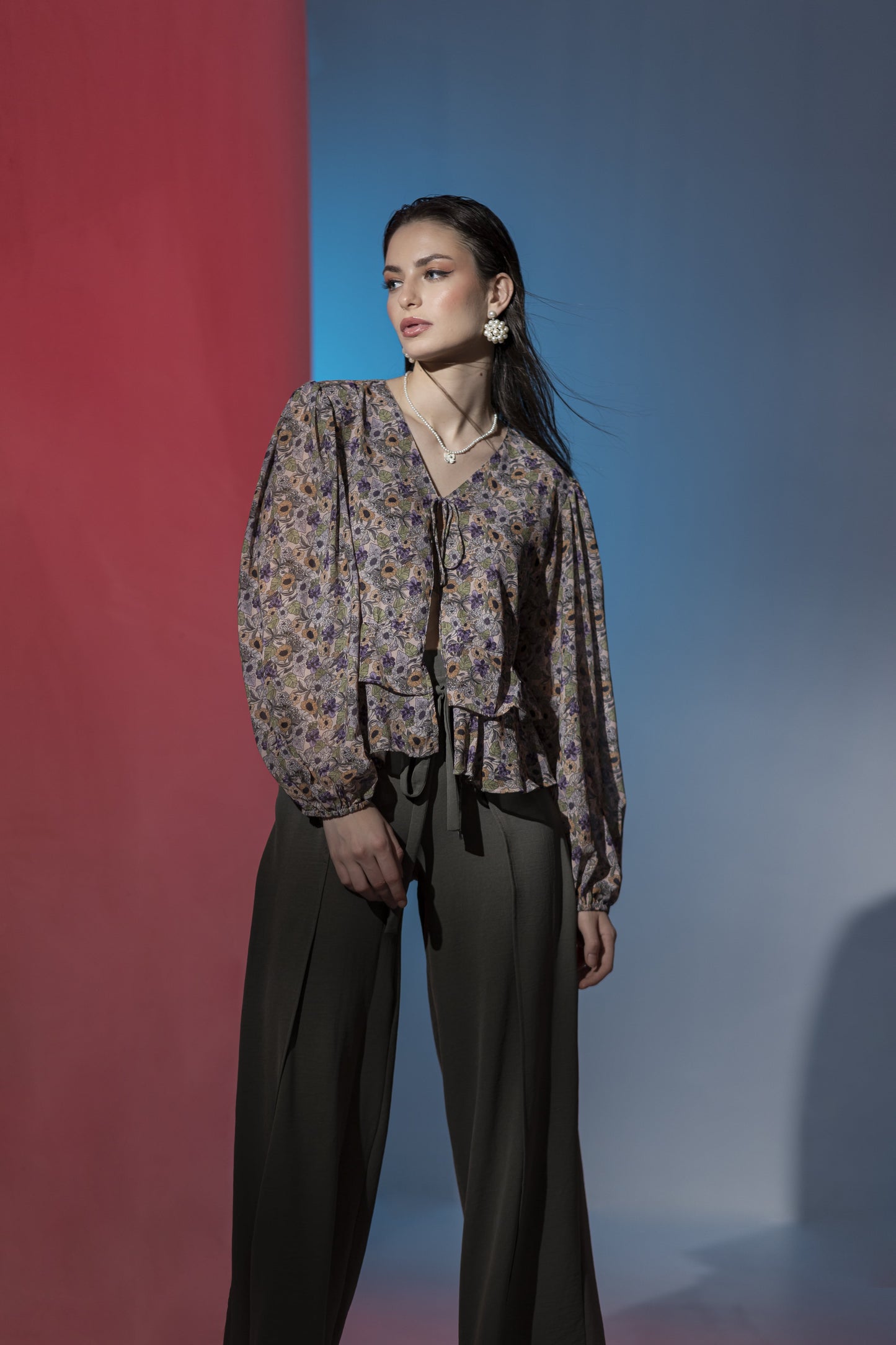 FLORAL TIE-FRONT