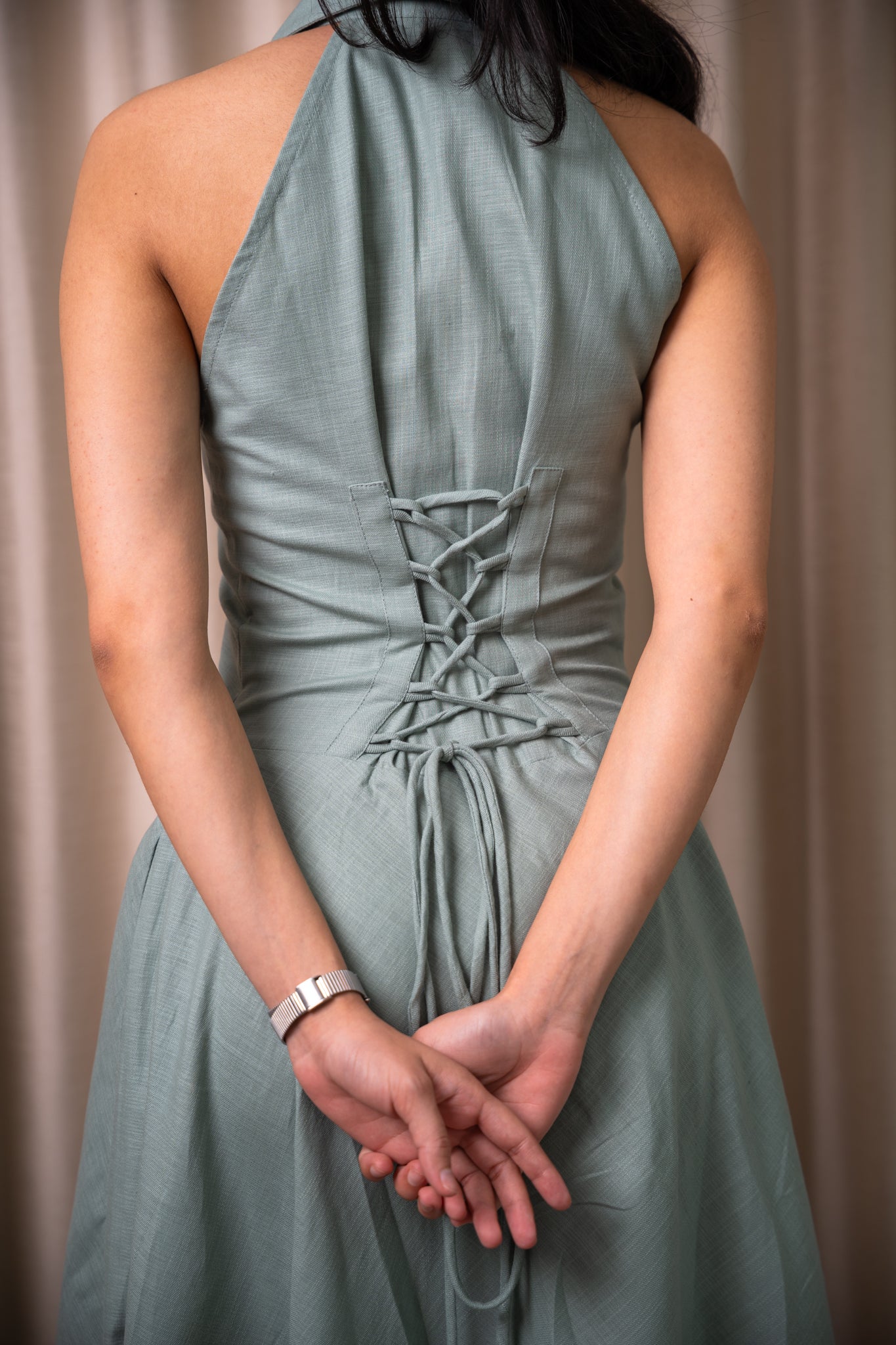 Zia Linen Dress - Green
